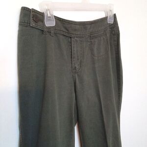 Vintage Jacob Connexion Olive Cotton Khaki Low Rise Pocket Flare Pants Size 6